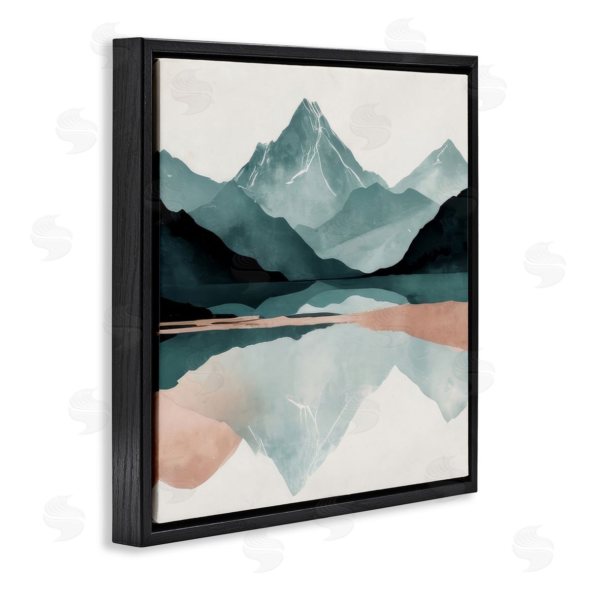 Denise Dundon Reflections of High Peaks Black Floating Frame Canvas Wall Art Print