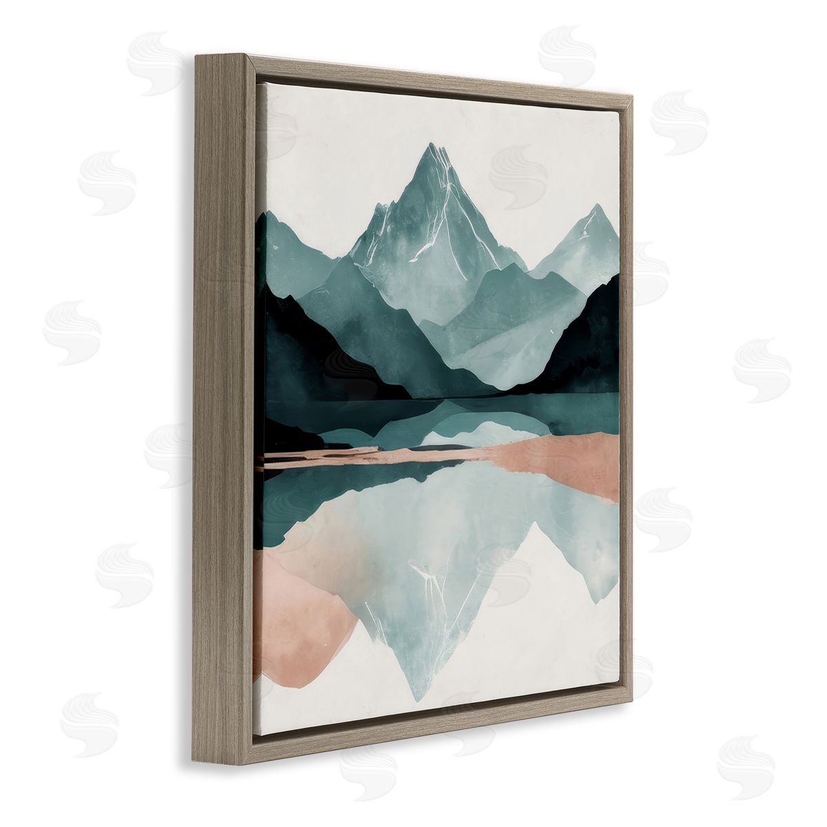 Denise Dundon Reflections of High Peaks Brown Floating Frame Canvas Wall Art Print