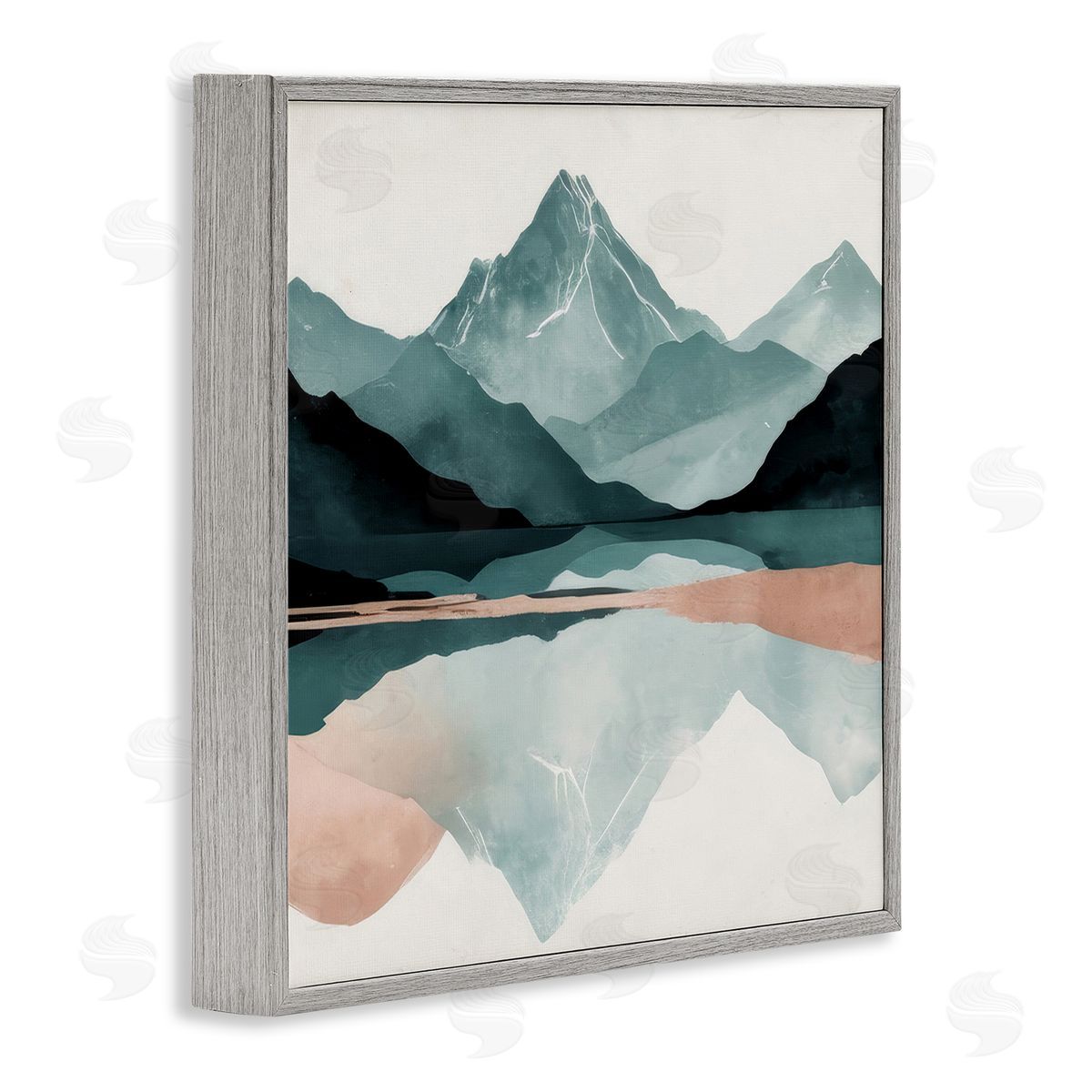 Denise Dundon Reflections of High Peaks Gray Framed Giclee Wall Art Print