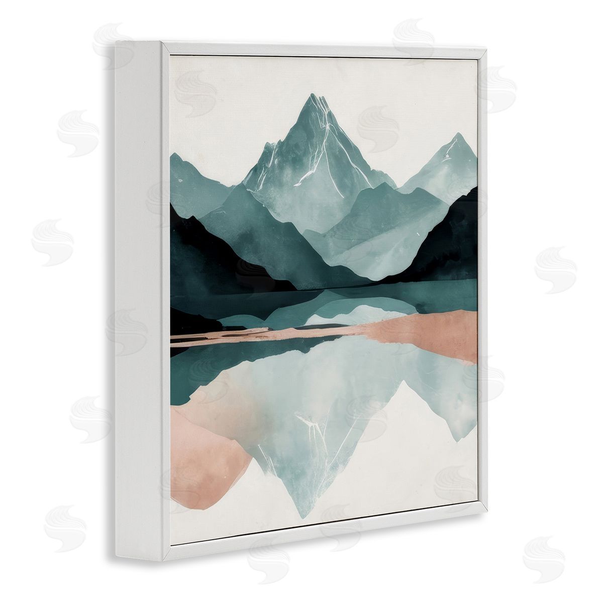 Denise Dundon Reflections of High Peaks White Framed Giclee Wall Art Print