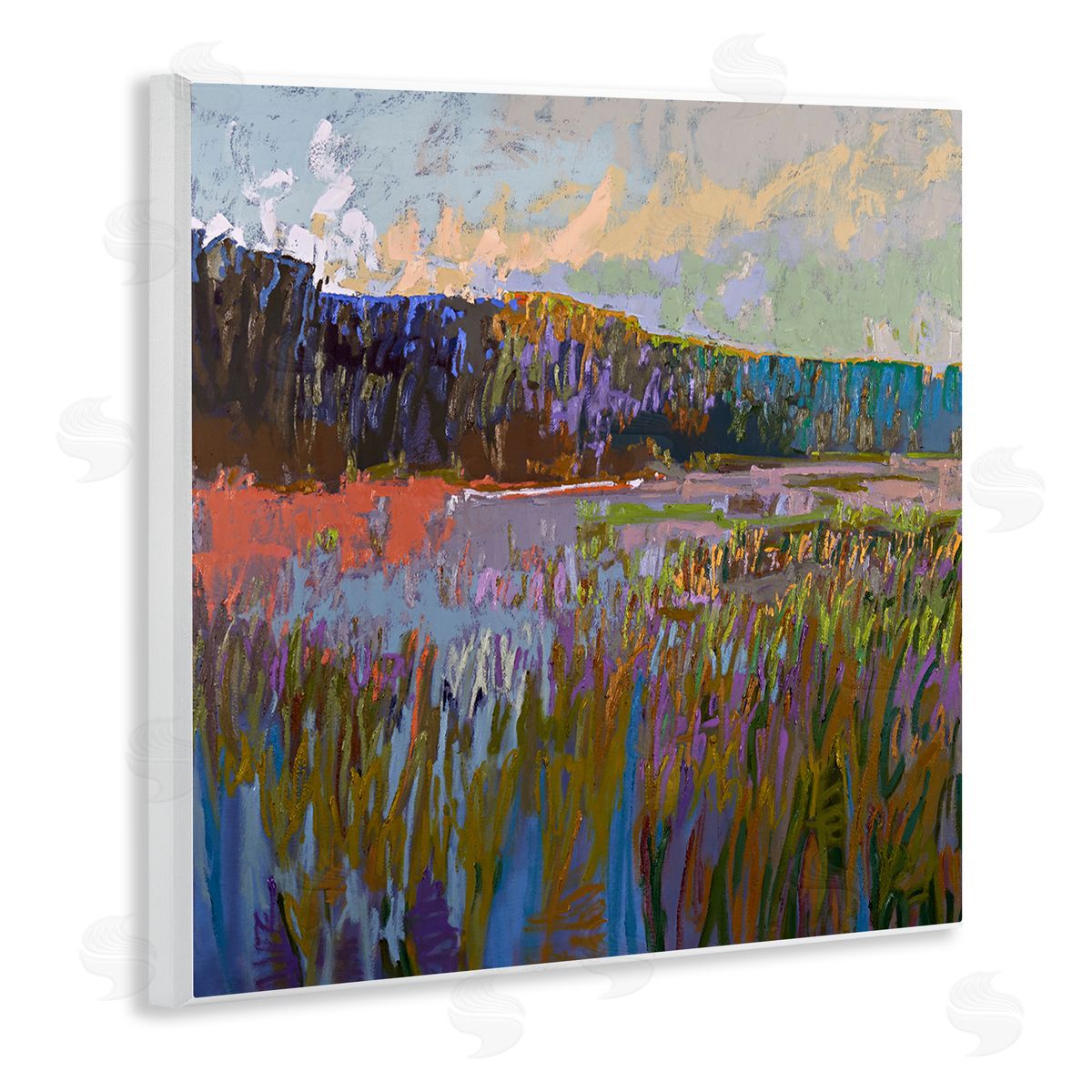 Jane Schmidt Streaked Abstract Landscape Wooden Wall Plaque Art Print