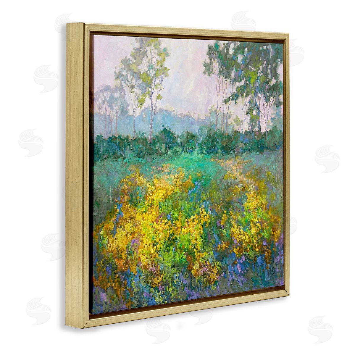 Barbara Schilling Complex Meadow Terrain Gold Floating Frame Canvas Wall Art Print