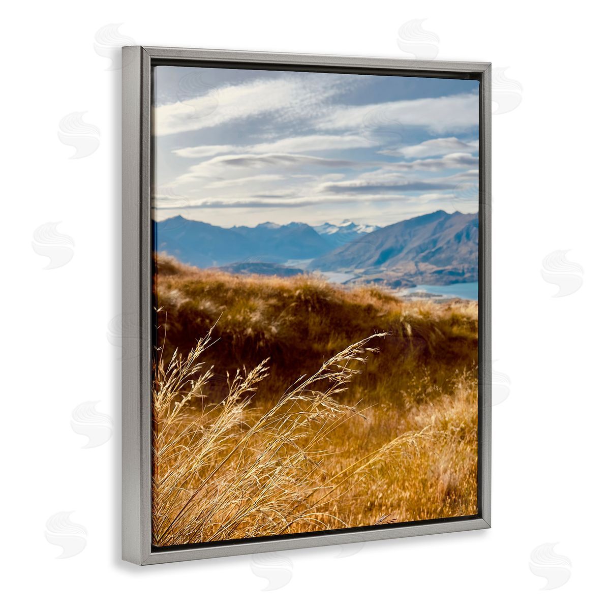 Windblown Mountain Region Grey Floating Frame Canvas Wall Art, Home Decor by Kali Wilson