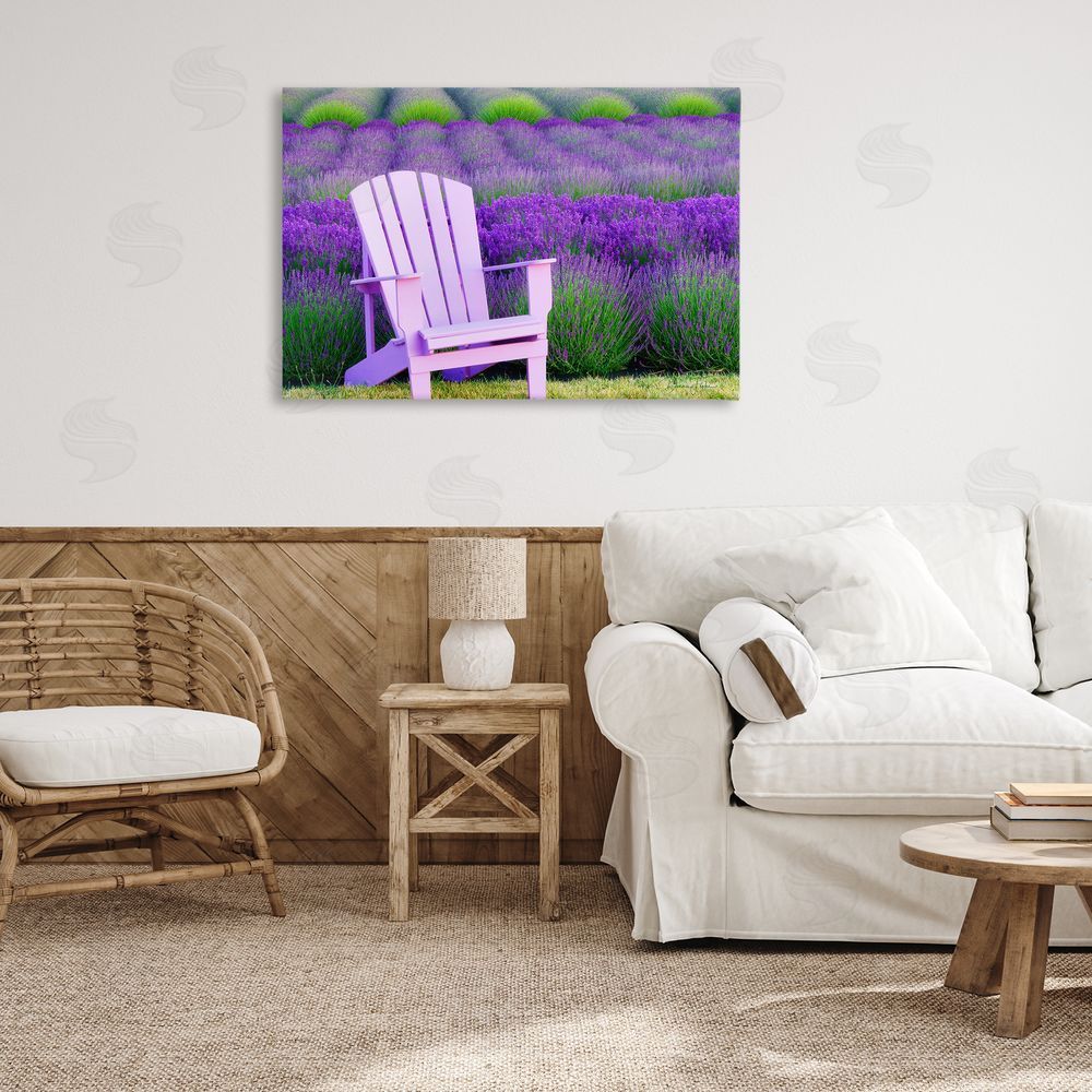 Dennis Frates Chair & Lavender Field Canvas Wall Art Print in Room