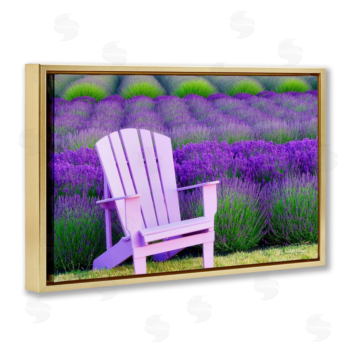 Dennis Frates Chair & Lavender Field Gold Floating Frame Canvas Wall Art Print