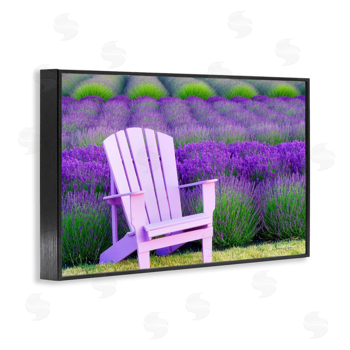 Dennis Frates Chair & Lavender Field Black Framed Giclee Wall Art Print