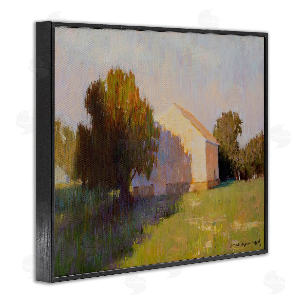Summer Farm View Black Frame Print Wall Art, Home Decor by Carol Strock Wasson