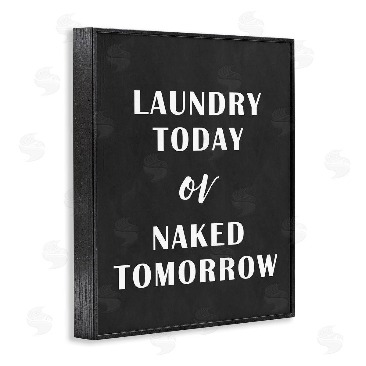 Laundry Today Chalkboard Black Frame Print Wall Art, Home Decor by Lettered and Lined