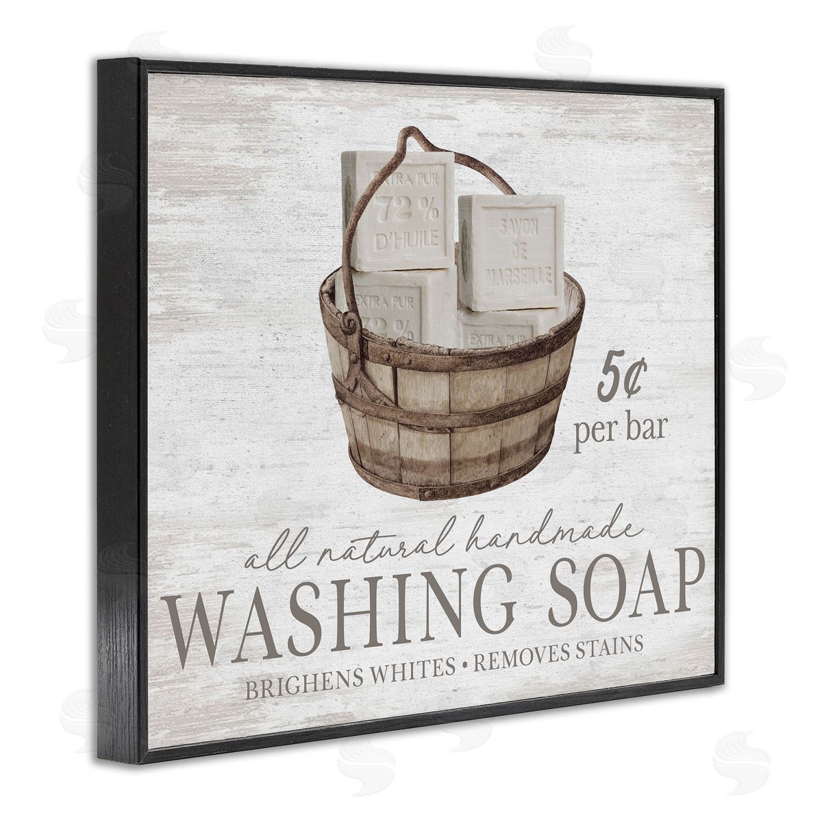 Vintage Laundry Soap Black Frame Print Wall Art, Home Decor by Lettered and Lined