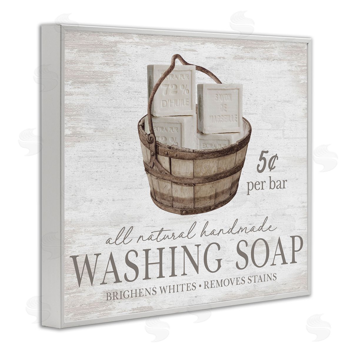 Vintage Laundry Soap White Frame Print Wall Art, Home Decor by Lettered and Lined