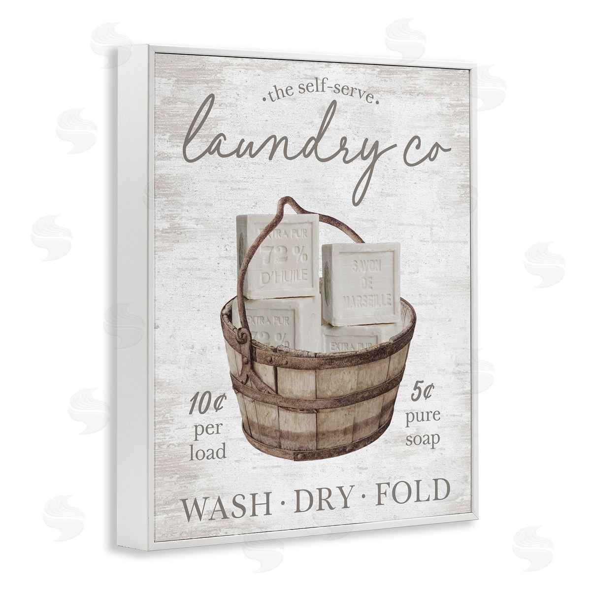 Vintage Laundry Co White Frame Print Wall Art, Home Decor by Lettered and Lined