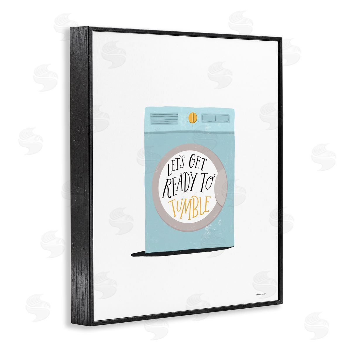 Ready to Tumble Laundry Black Frame Print Wall Art, Home Decor by Rachel Nieman