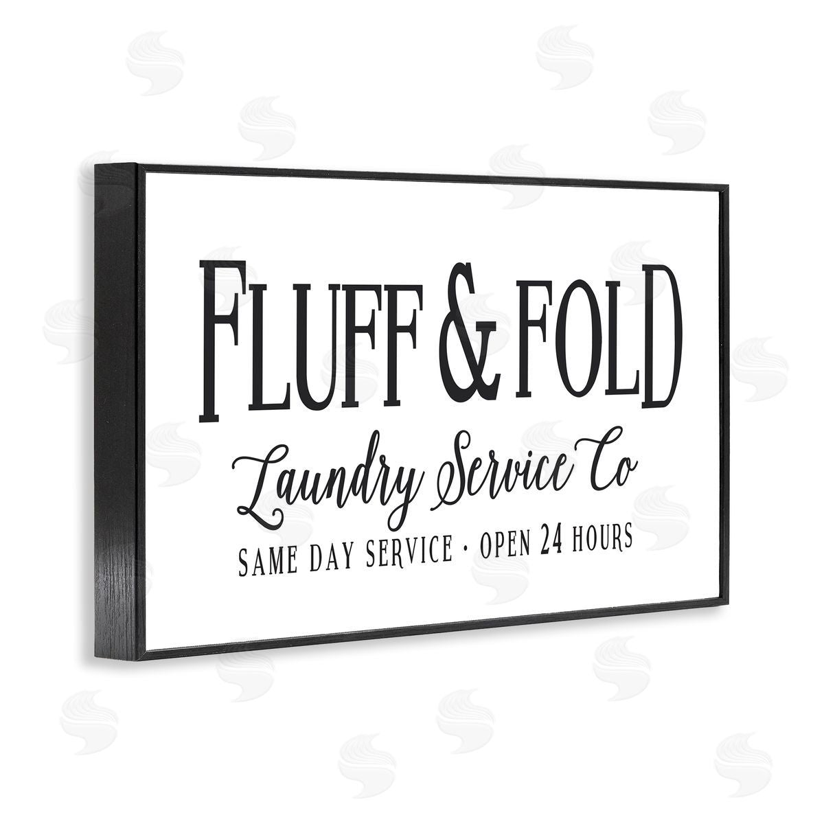 Lettered and Lined Fluff & Fold Laundry Black Framed Giclee Wall Art Print