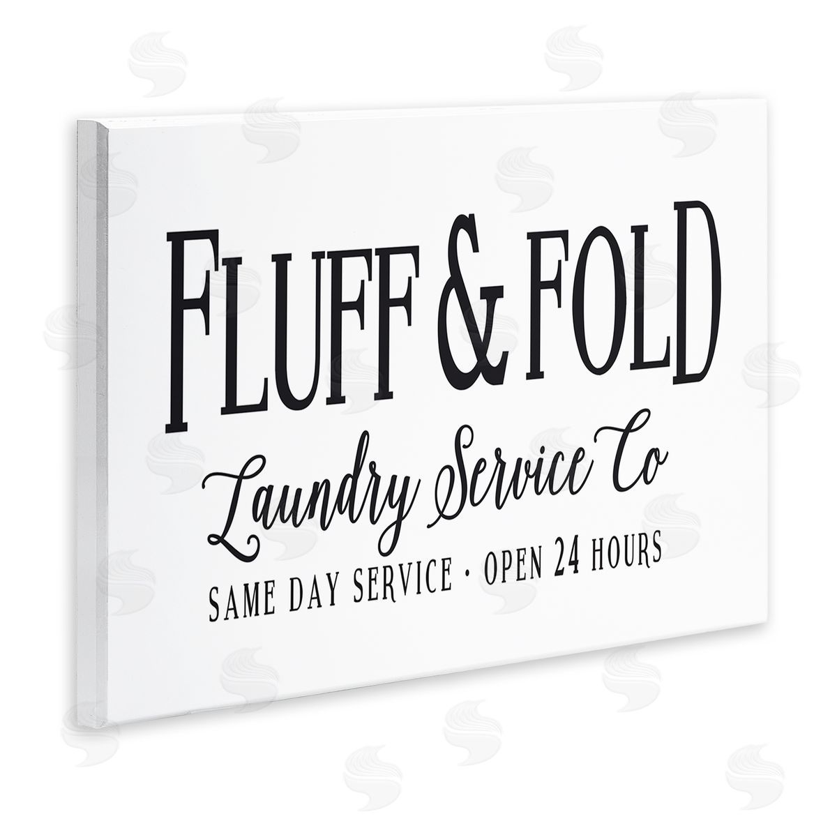 Lettered and Lined Fluff & Fold Laundry Wooden Wall Plaque Art Print