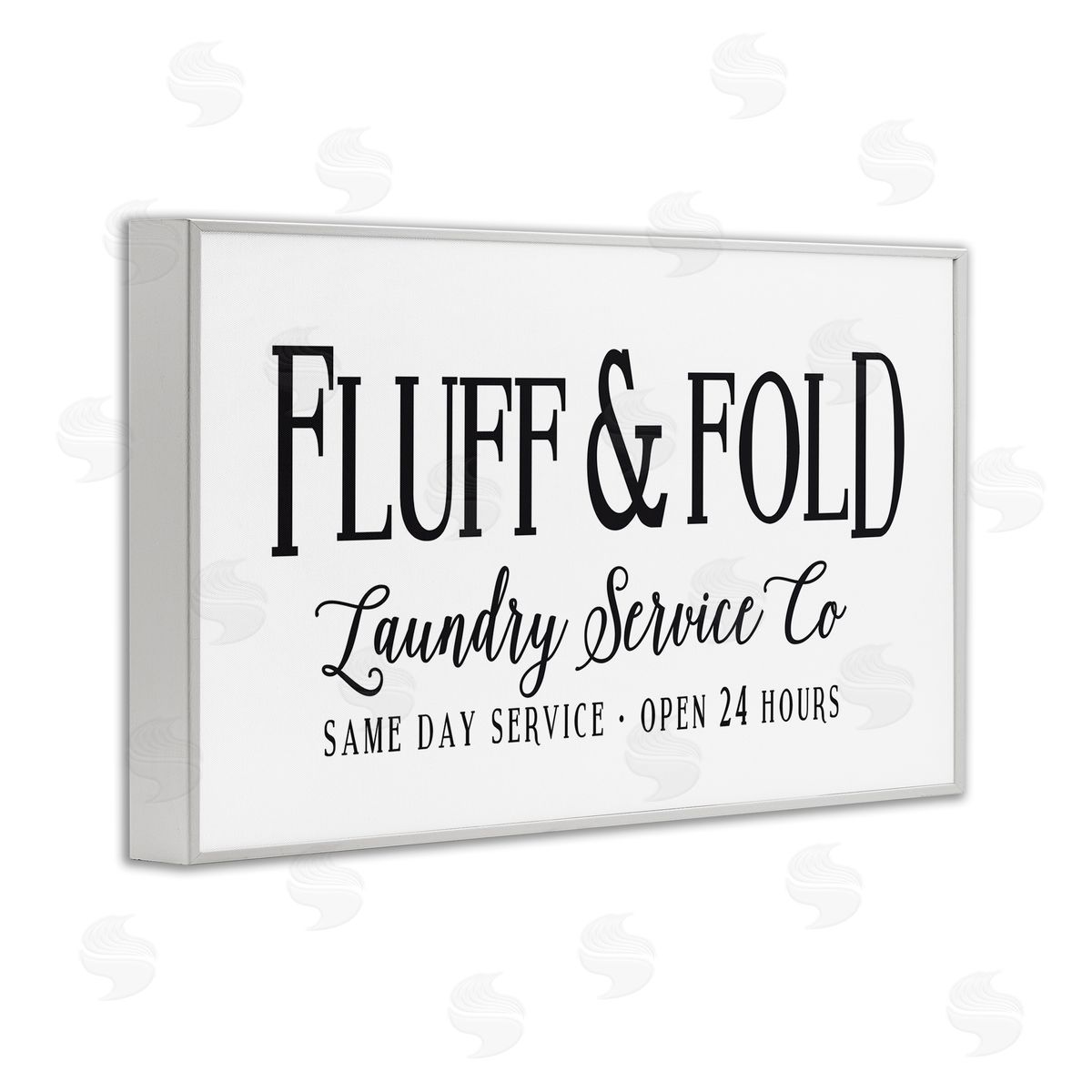 Lettered and Lined Fluff & Fold Laundry White Framed Giclee Wall Art Print