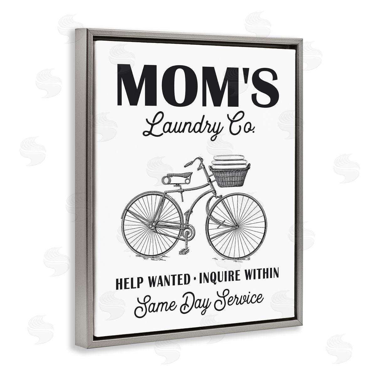 Mom's Laundry Co Grey Floating Frame Canvas Wall Art, Home Decor by Lettered and Lined