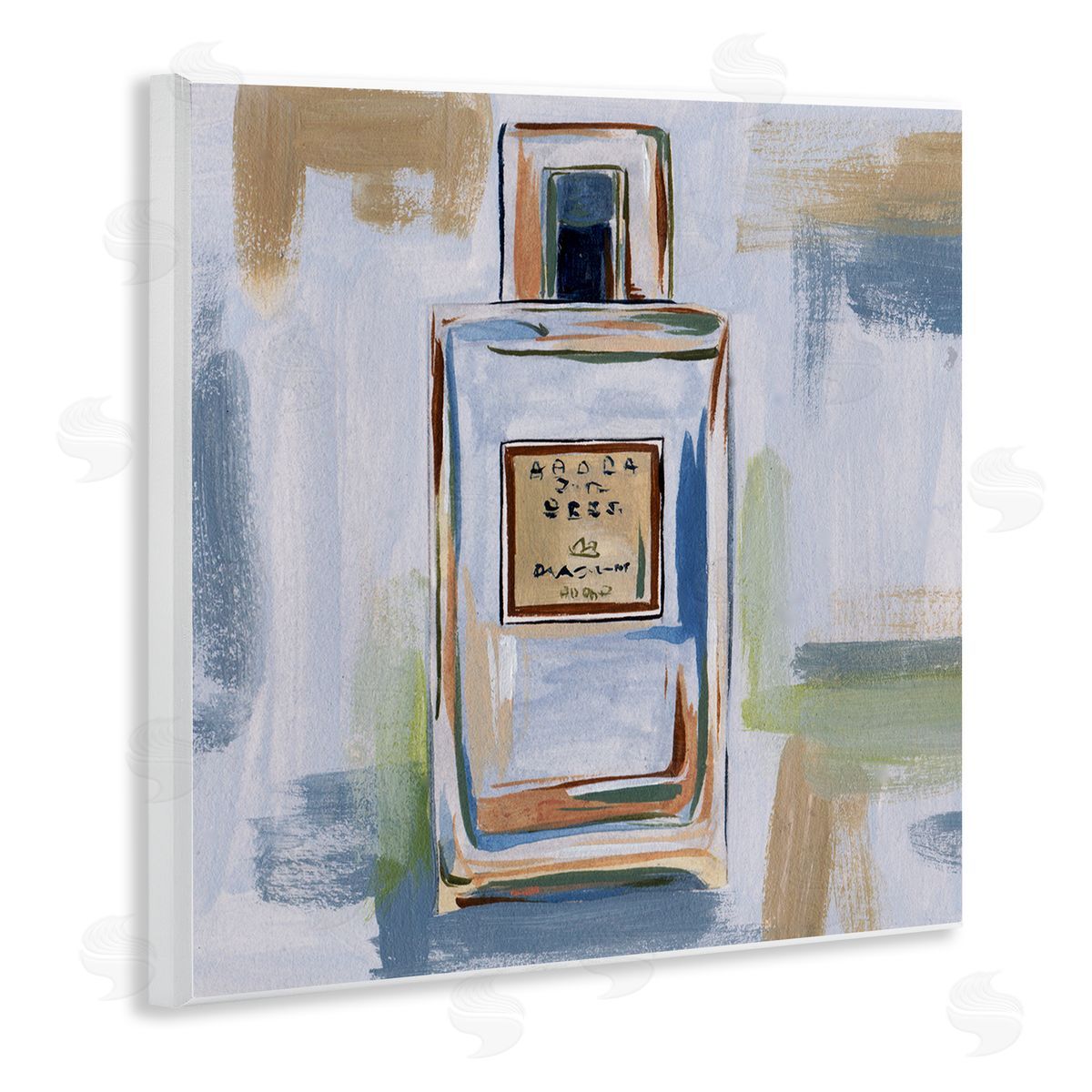 Melissa Wang Neutral Perfume Bottle Wooden Wall Plaque Art Print