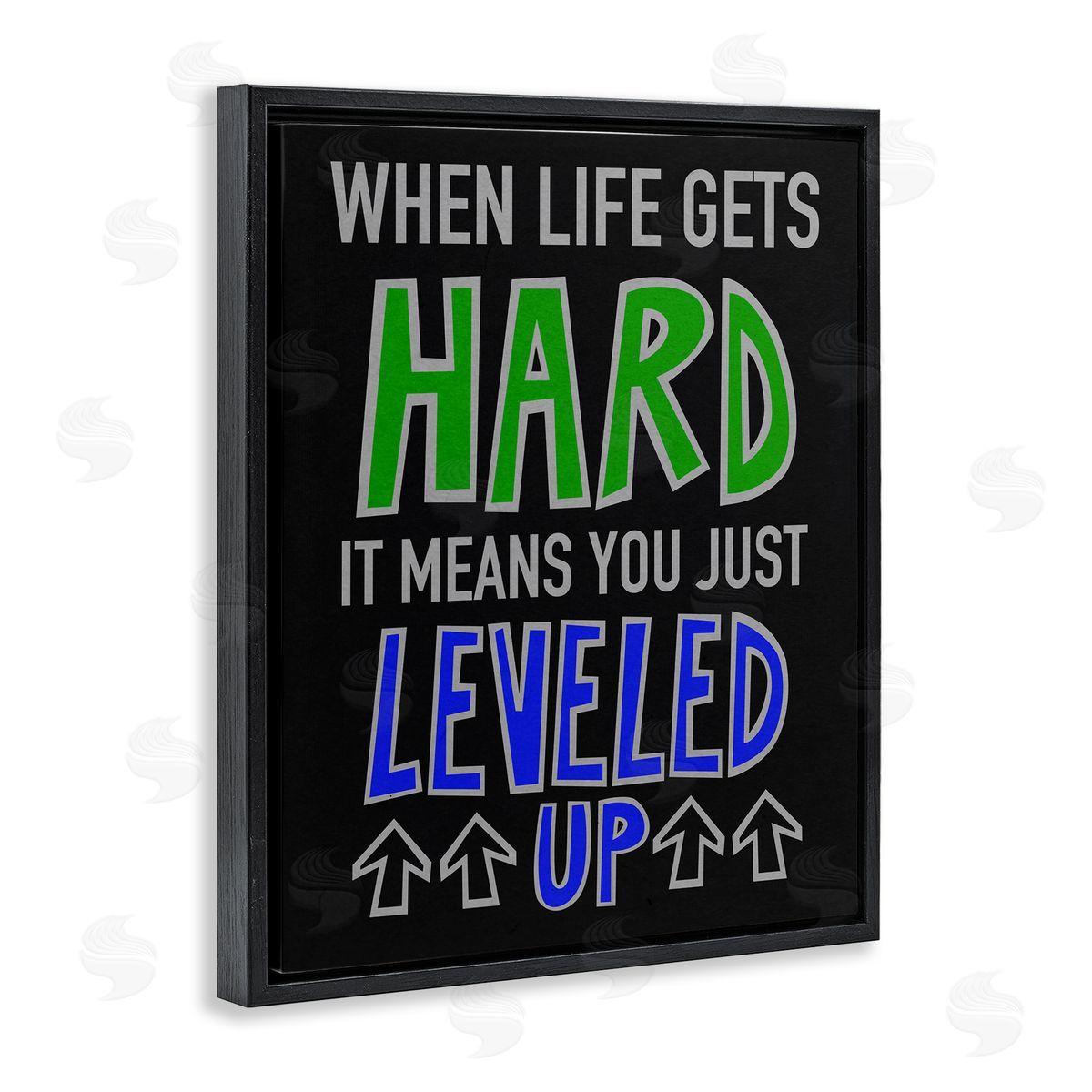 Leveled Up in Life Black Floating Frame Canvas Wall Art, Home Decor by Marcus Prime