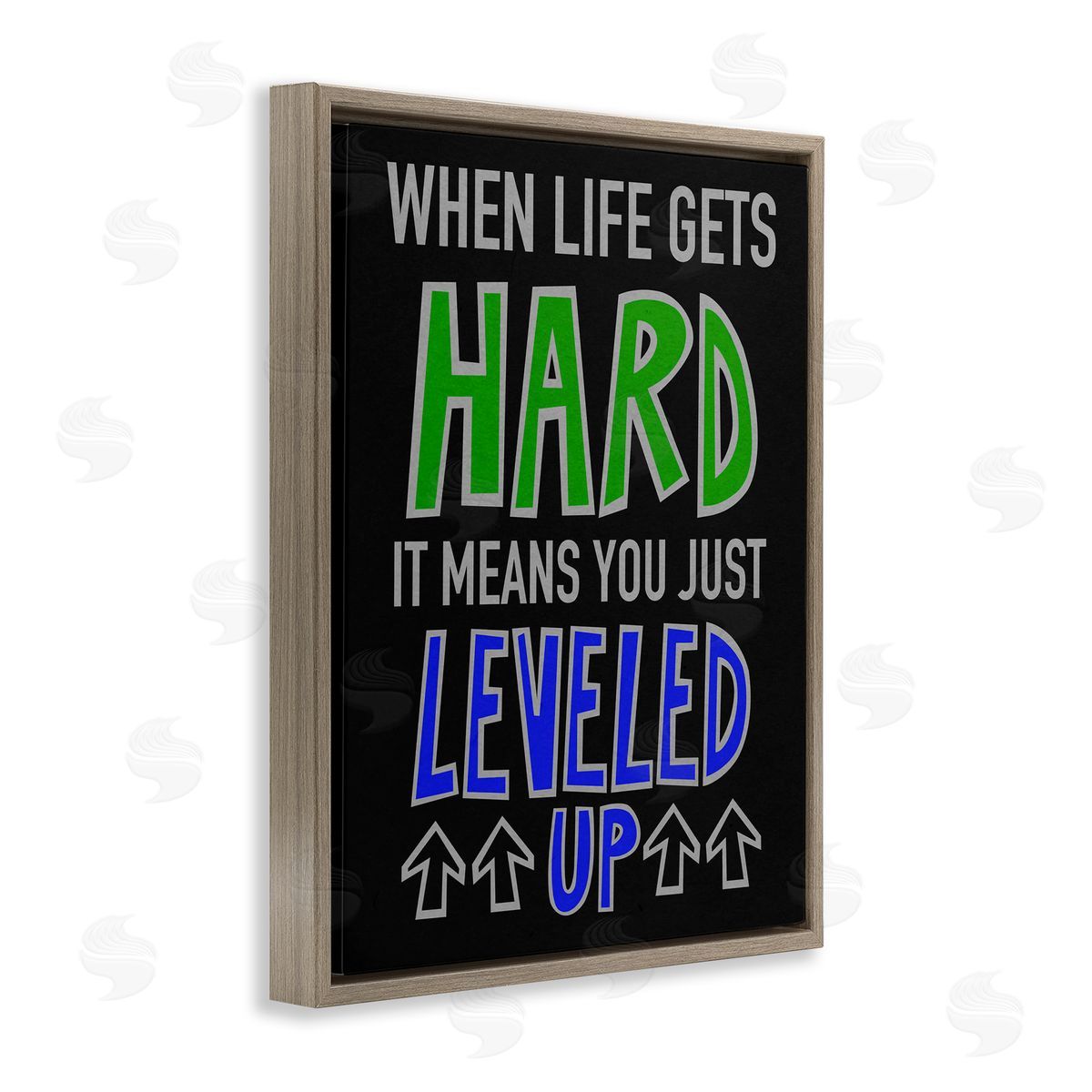 Leveled Up in Life Brown Floating Frame Canvas Wall Art, Home Decor by Marcus Prime