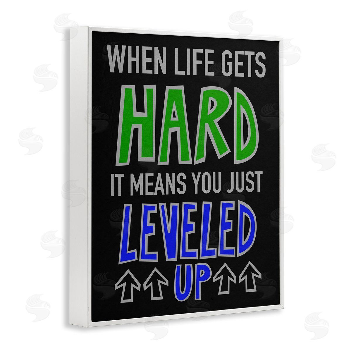 Leveled Up in Life White Frame Print Wall Art, Home Decor by Marcus Prime