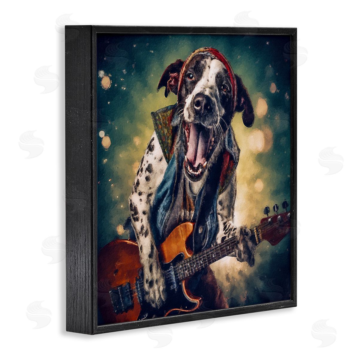 Sean Parnell Musician Dog Singing Black Framed Giclee Wall Art Print