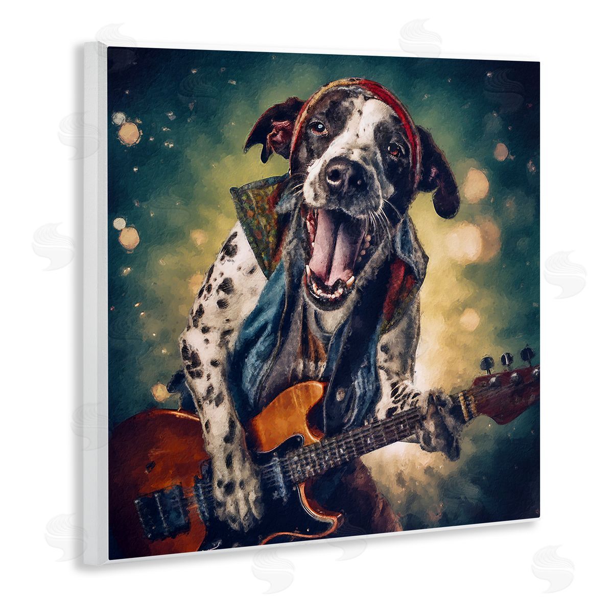 Sean Parnell Musician Dog Singing Wooden Wall Plaque Art Print