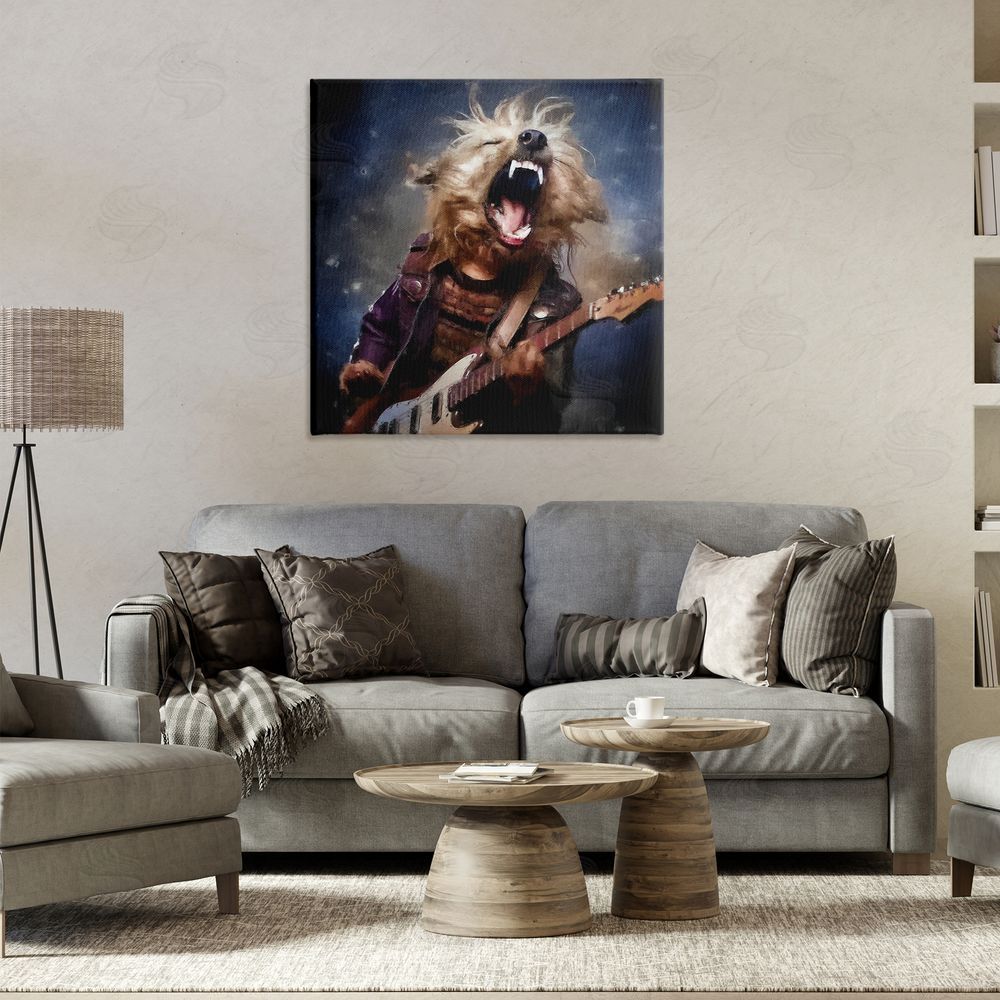 Sean Parnell Fun Musician Terrier Canvas Wall Art Print in Room