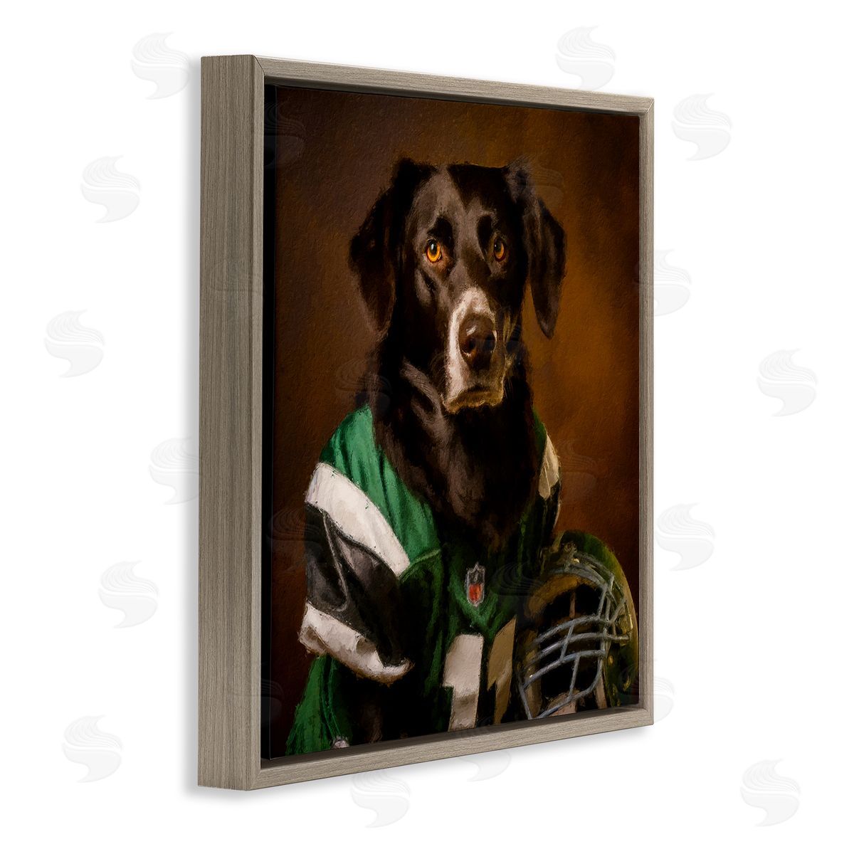 Sean Parnell Football Star Dog Brown Floating Frame Canvas Wall Art Print