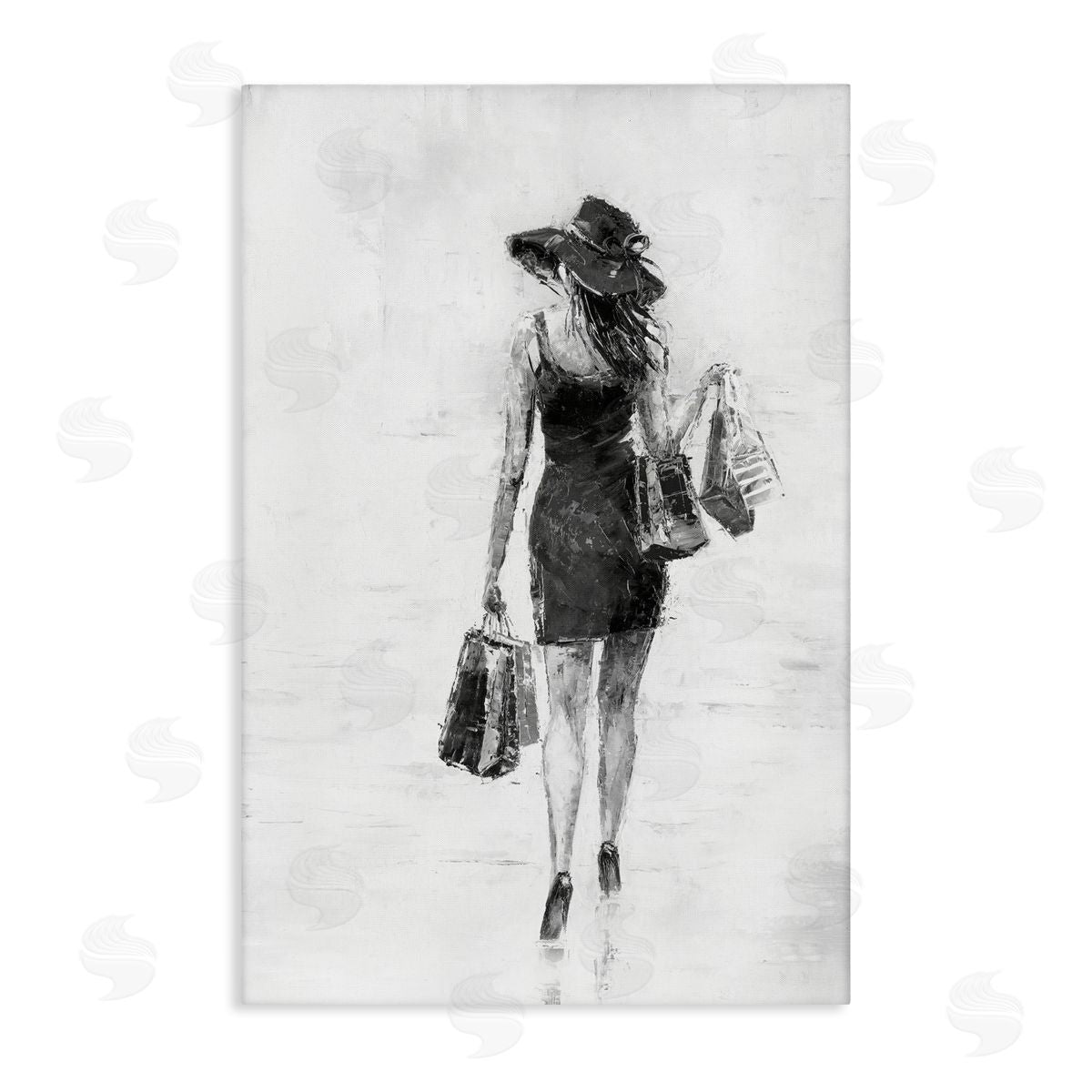 Glam Shopper Girl Canvas Wall Art, Home Decor by Joklanta Kowalik