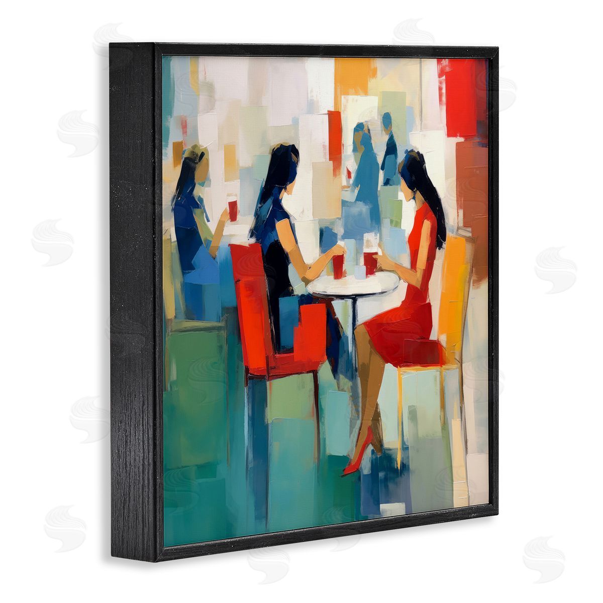 Irena Orlov Restaurant View Abstraction Black Framed Giclee Wall Art Print