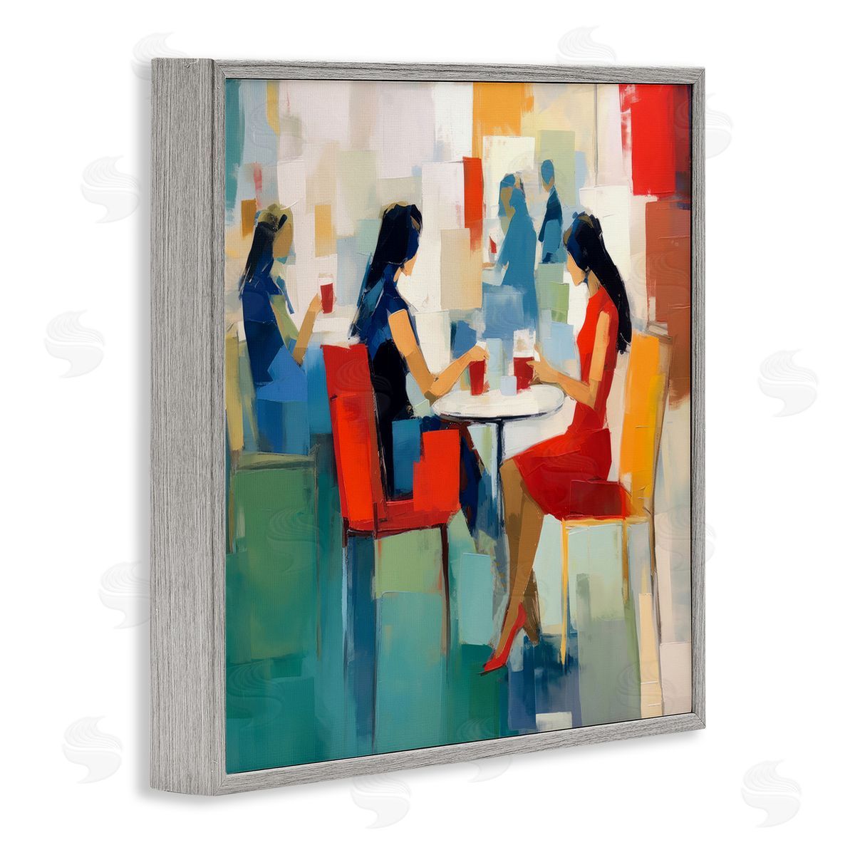 Irena Orlov Restaurant View Abstraction Gray Framed Giclee Wall Art Print
