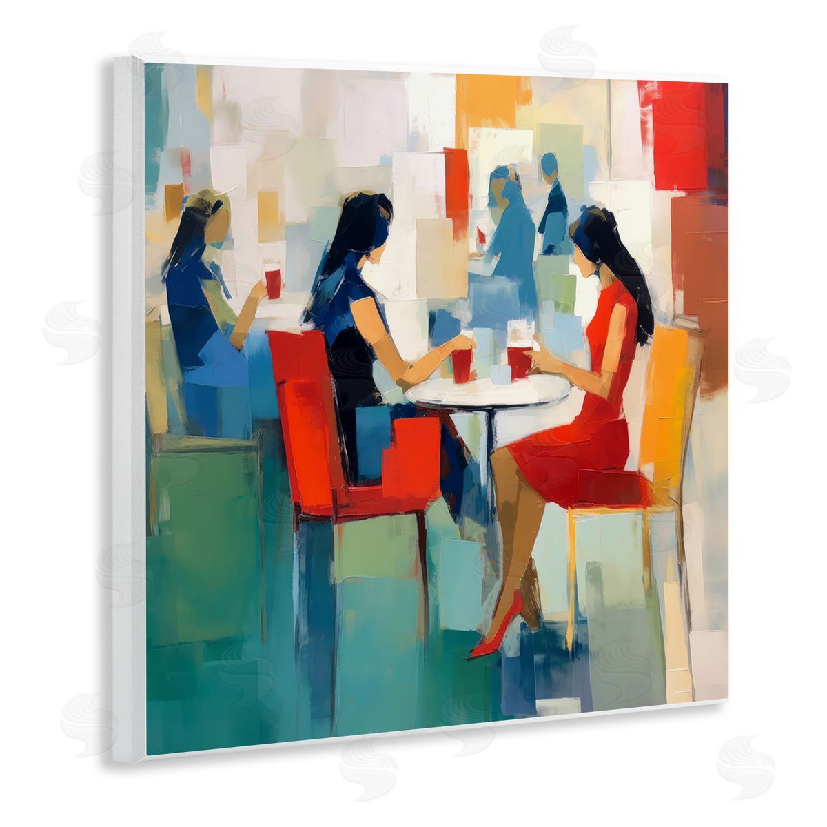 Irena Orlov Restaurant View Abstraction Wooden Wall Plaque Art Print