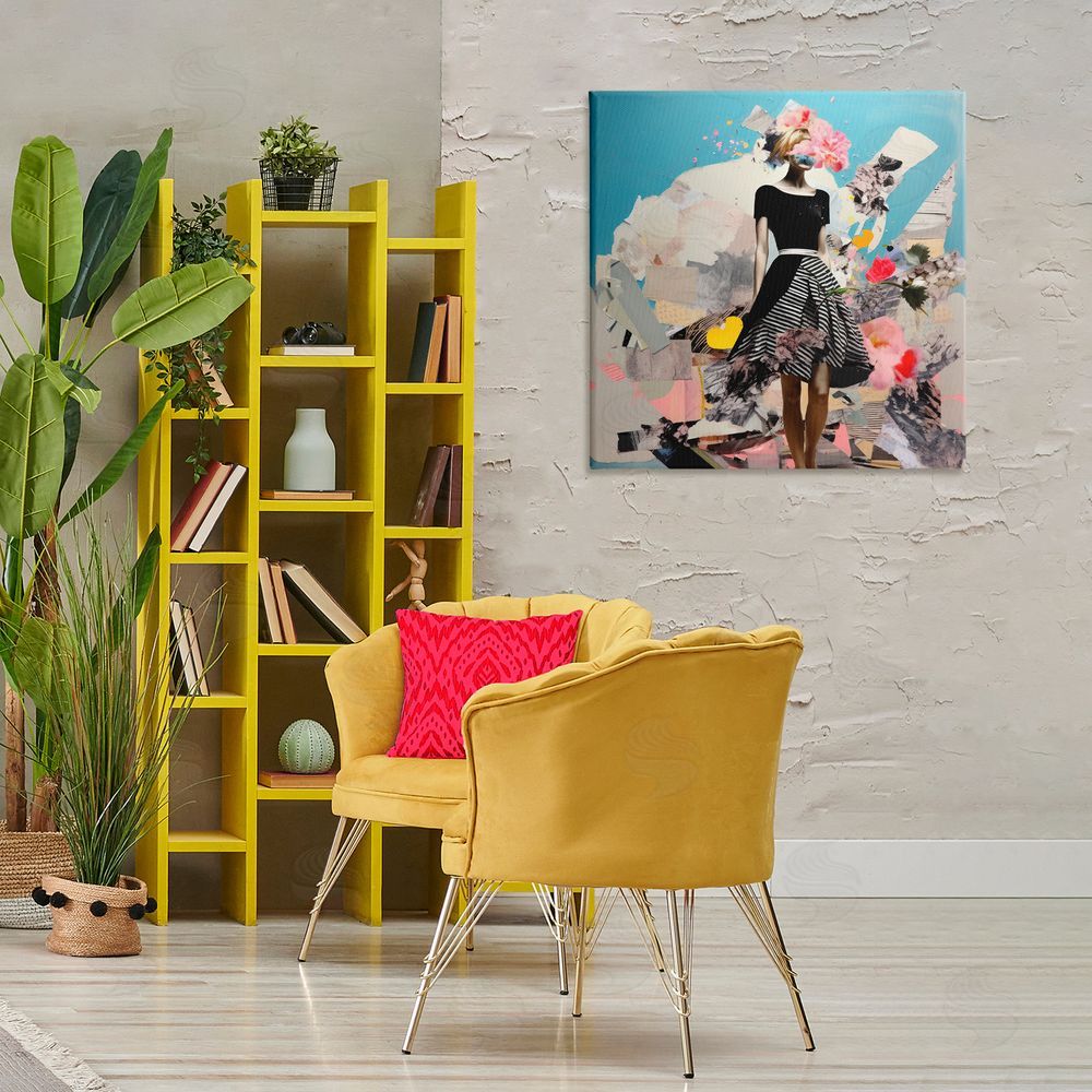 Irena Orlov Surreal Collage Woman Canvas Wall Art Print in Room