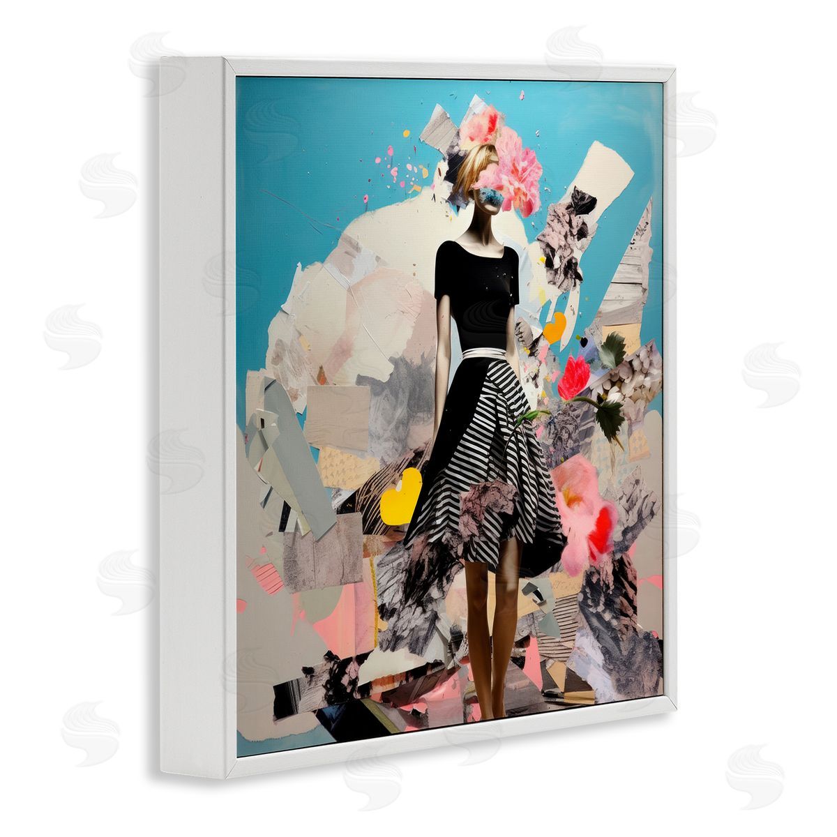 Irena Orlov Surreal Collage Woman White Framed Giclee Wall Art Print