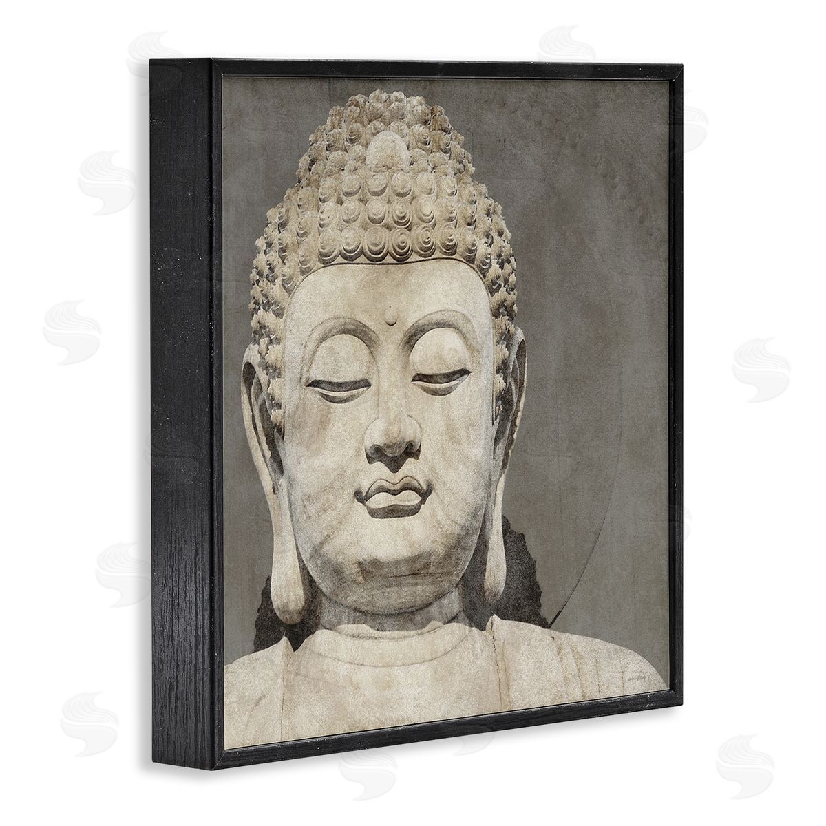 Amber Sterling Rustic Buddha Portrait Black Framed Giclee Wall Art Print