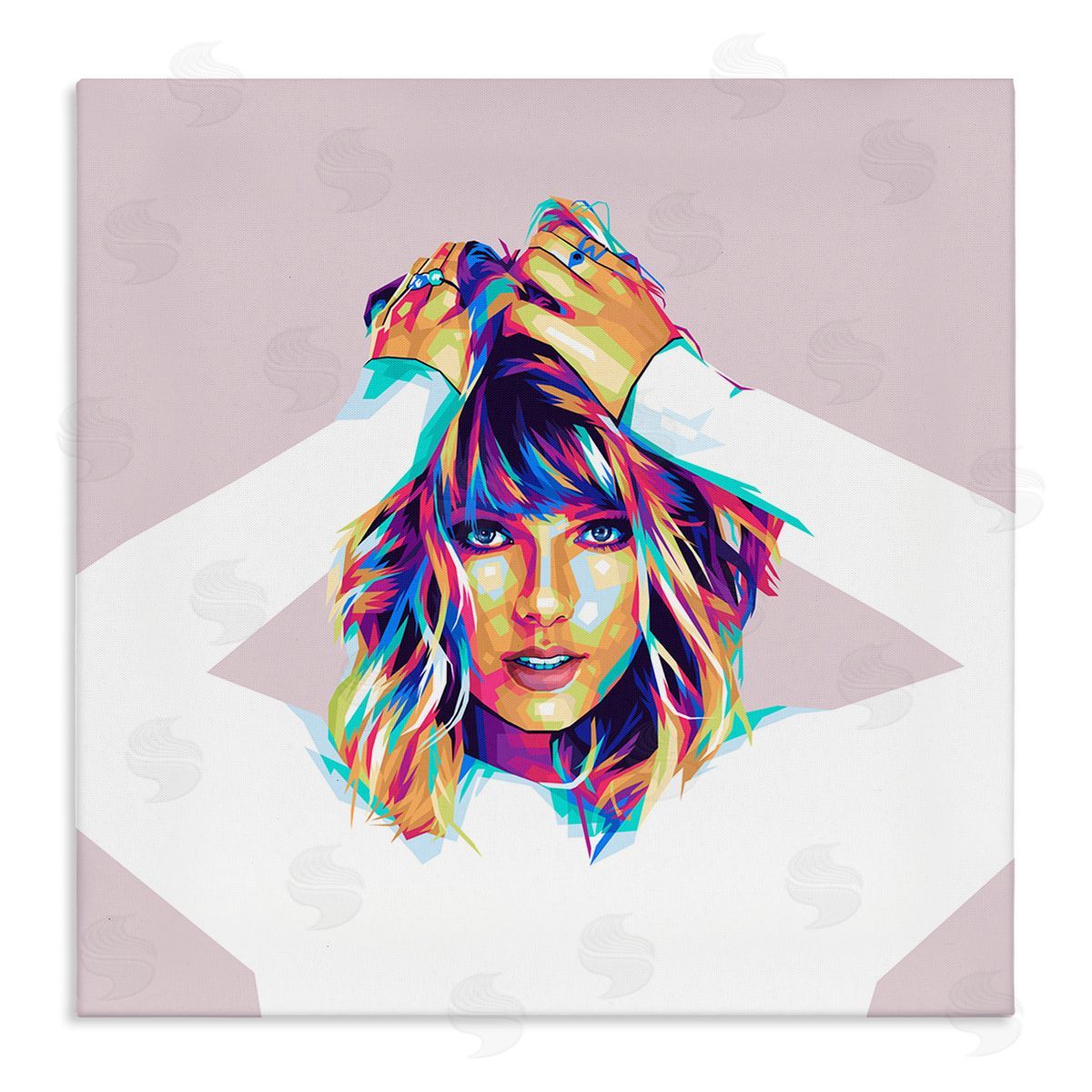 Birch & Ink Rainbow Haired Taylor Canvas Wall Art Print