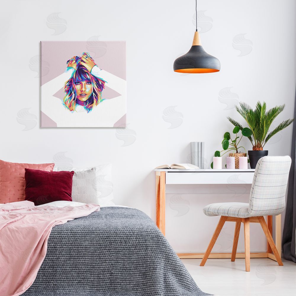 Birch & Ink Rainbow Haired Taylor Canvas Wall Art Print in Room