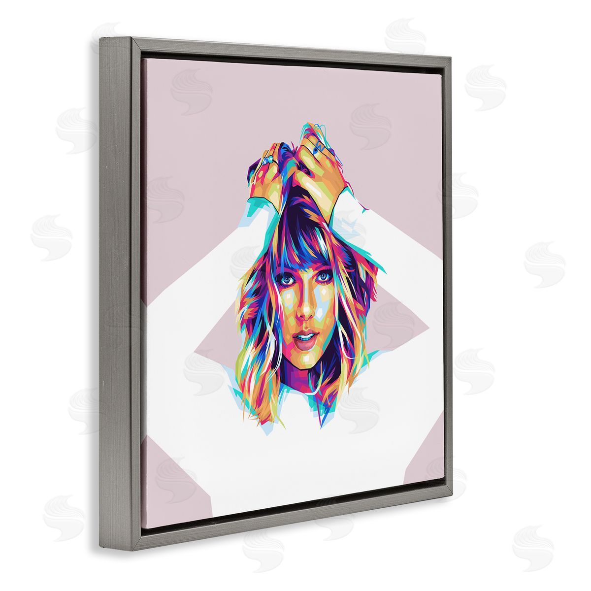 Birch & Ink Rainbow Haired Taylor Gray Floating Frame Canvas Wall Art Print