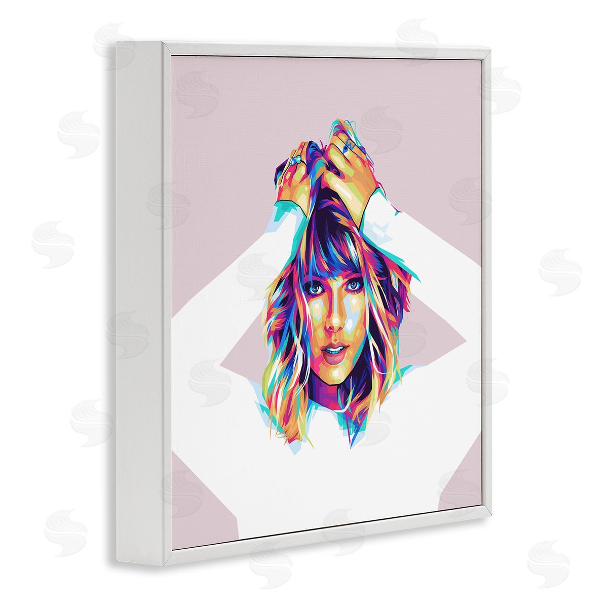 Birch & Ink Rainbow Haired Taylor White Framed Giclee Wall Art Print