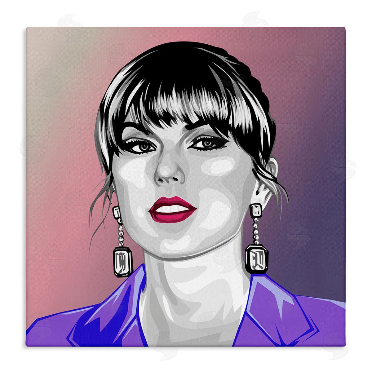 Birch & Ink Taylor Wearing Purple Canvas Wall Art Print