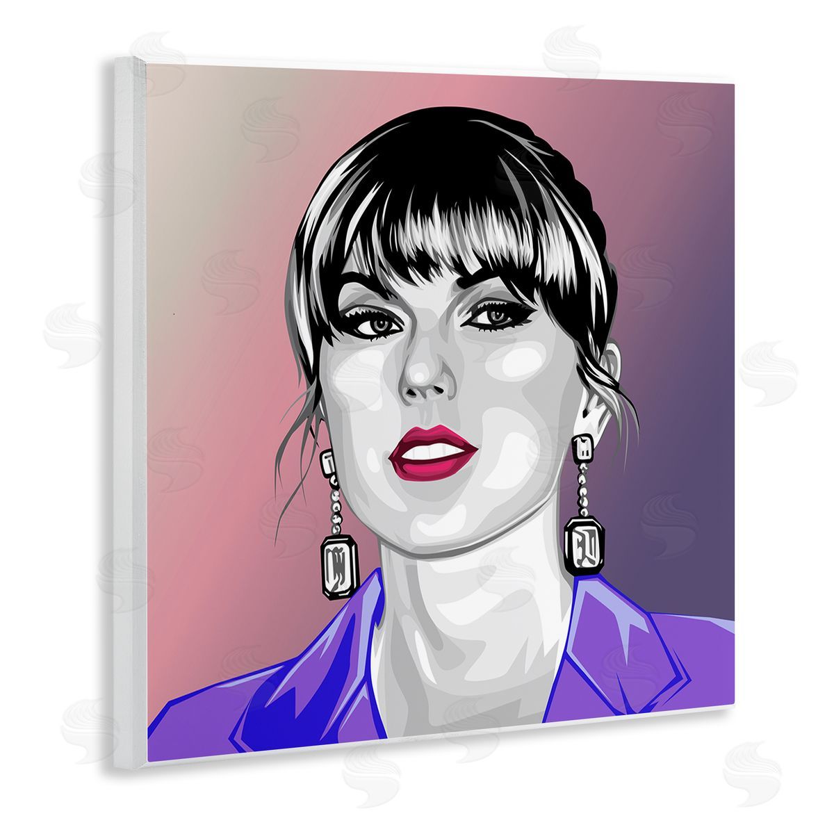 Birch & Ink Taylor Wearing Purple Wooden Wall Plaque Art Print