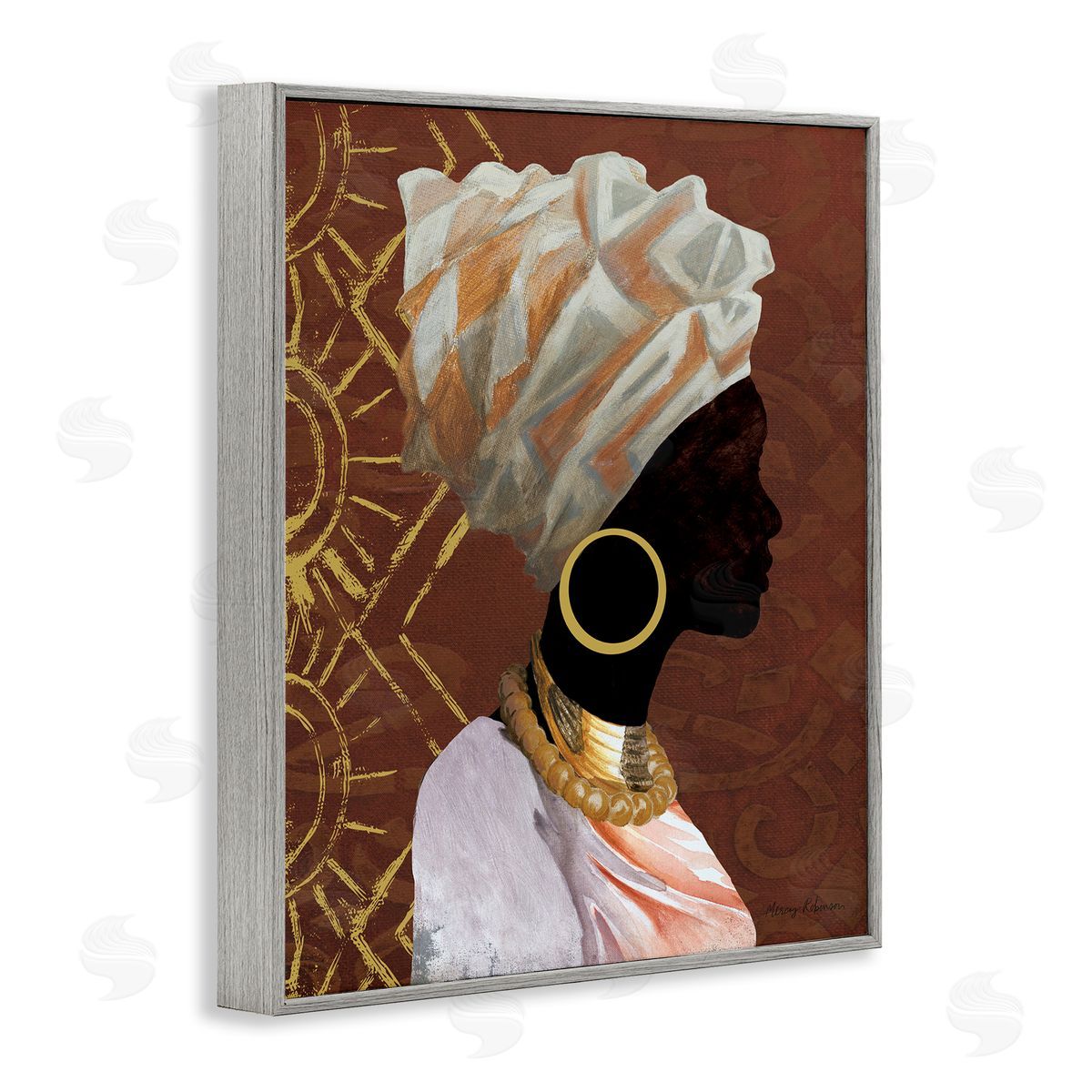 Traditional Portrait of Woman Grey Frame Print Wall Art, Home Decor by Cloverfield and Co.