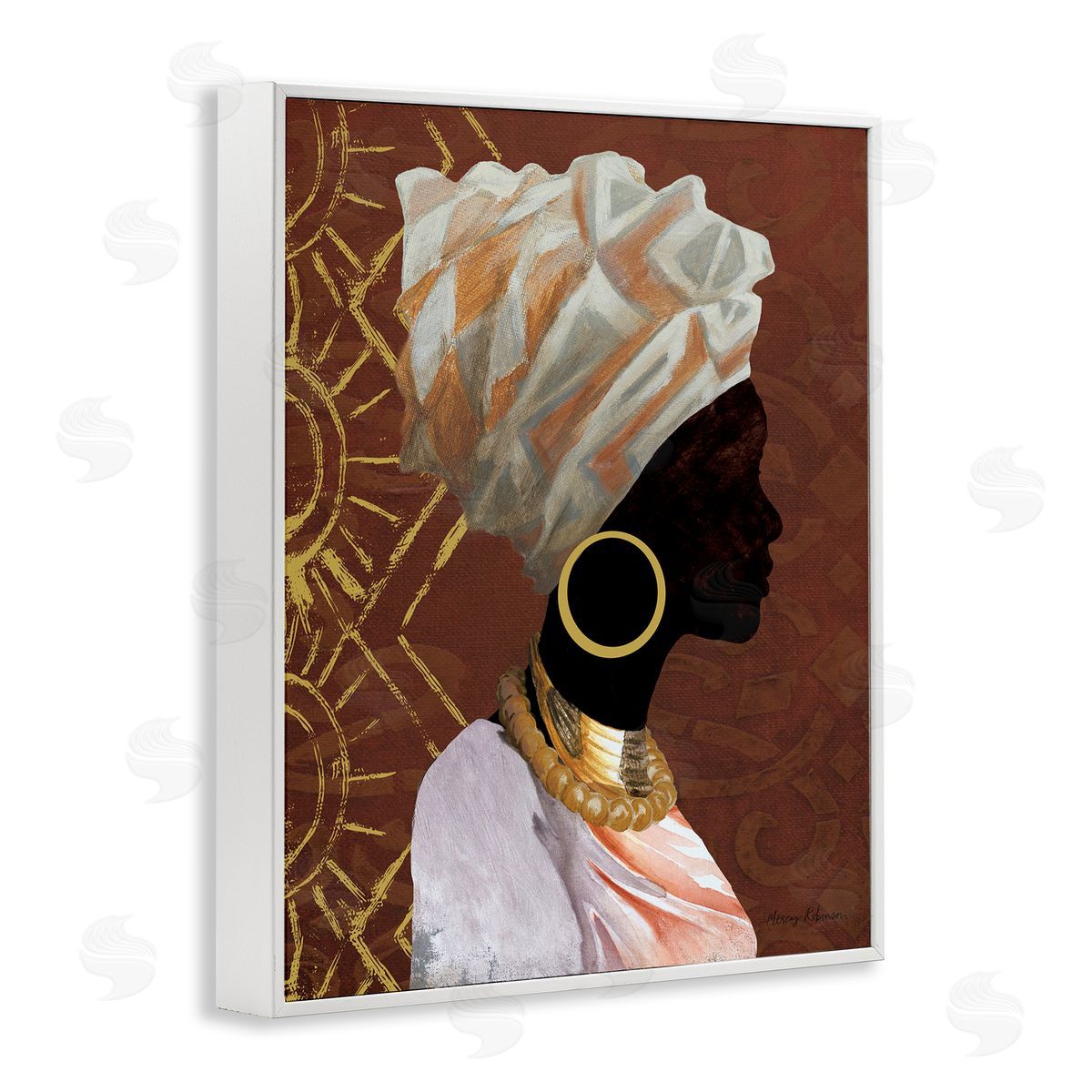 Traditional Portrait of Woman White Frame Print Wall Art, Home Decor by Cloverfield and Co.