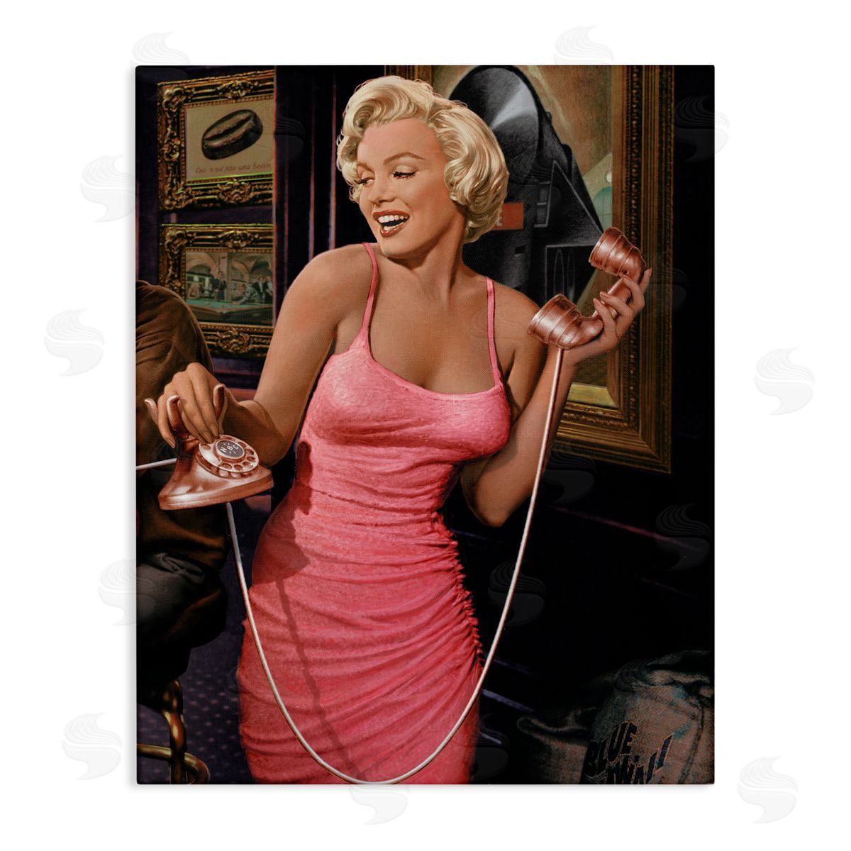 Marilyn's Call Portrait Canvas Wall Art, Home Decor by Jadei Graphics