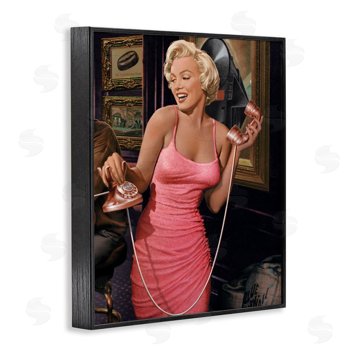 Marilyn's Call Portrait Black Frame Print Wall Art, Home Decor by Jadei Graphics