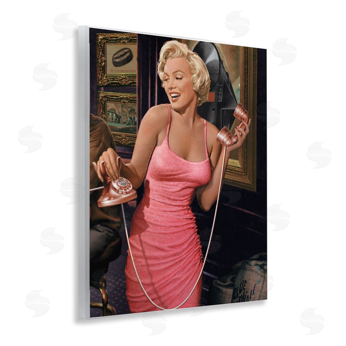 Marilyn's Call Portrait Wood Plaque Wall Art, Home Decor by Jadei Graphics