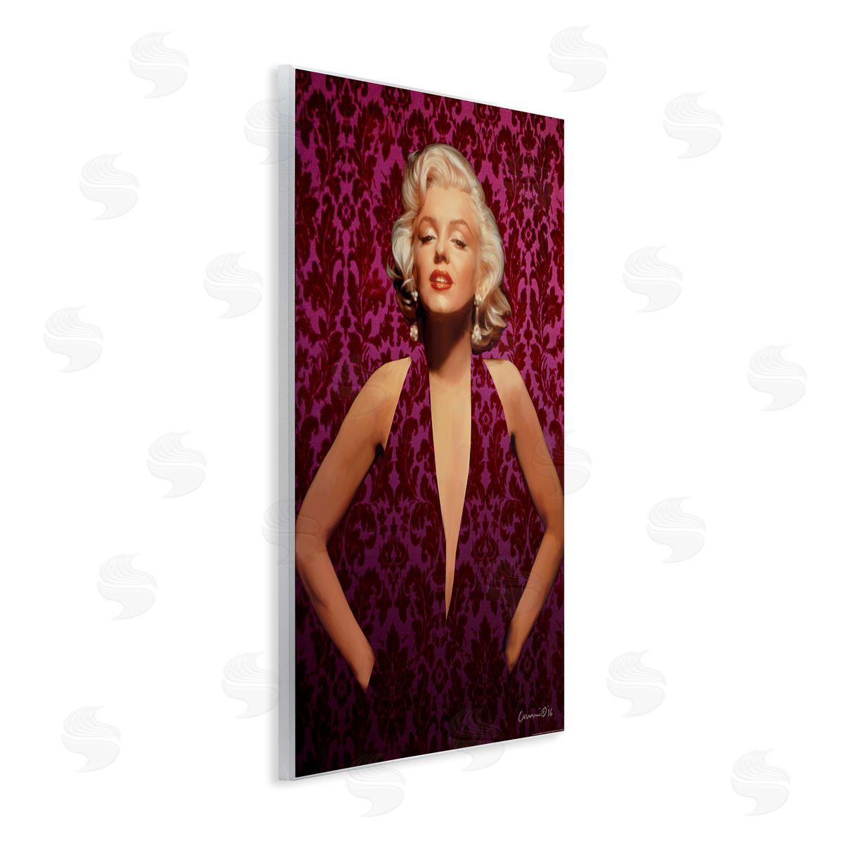 Victorian Patterned Marilyn Wood Plaque Wall Art, Home Decor by Jadei Graphics
