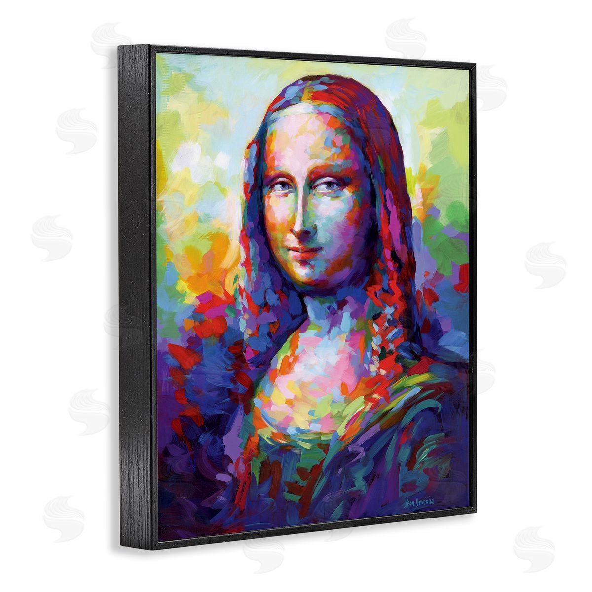 Abstract Classic Painting Black Frame Print Wall Art, Home Decor by Leon Devenice