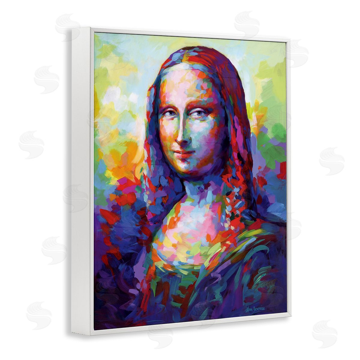 Abstract Classic Painting White Frame Print Wall Art, Home Decor by Leon Devenice