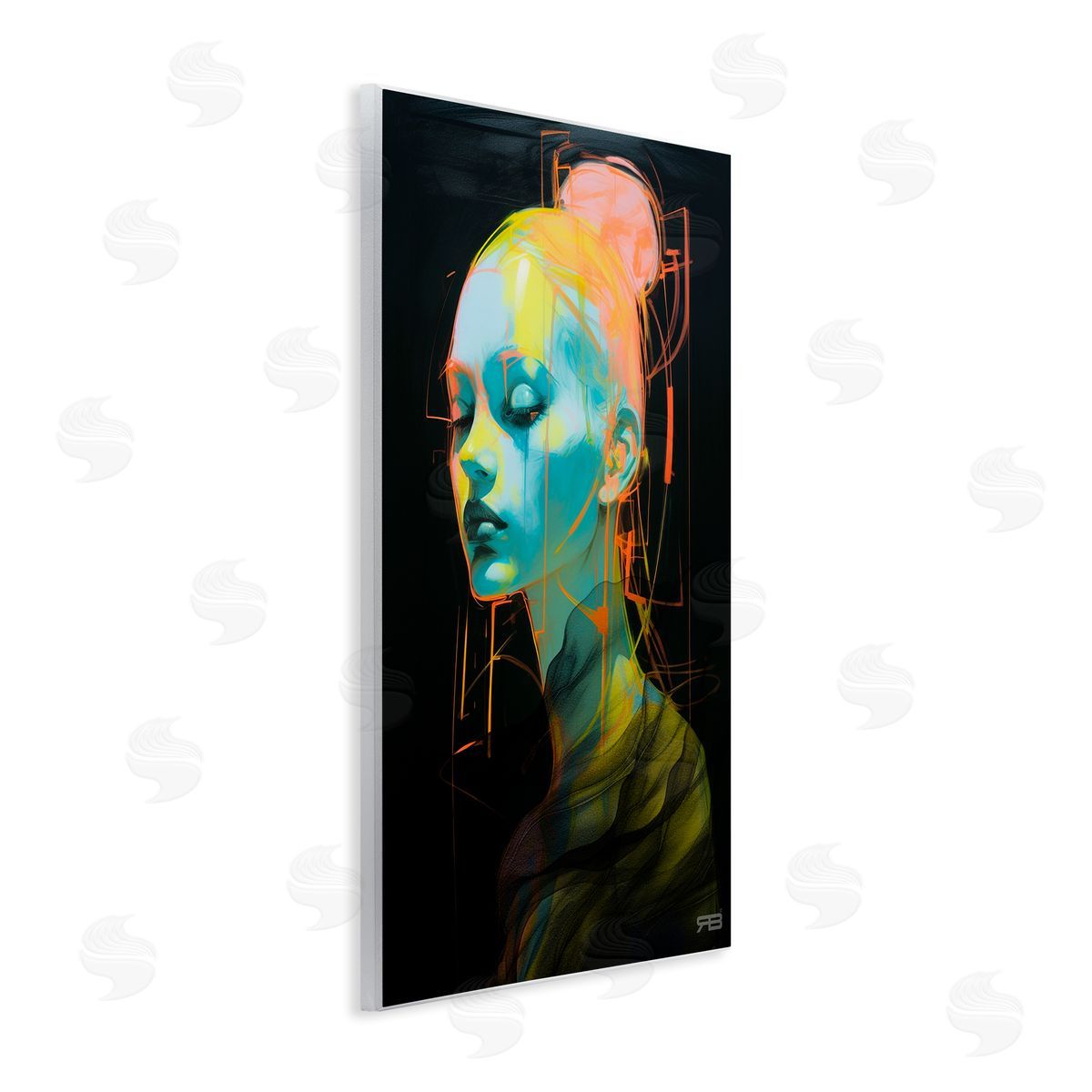 Bold Modern Visage Wood Plaque Wall Art, Home Decor by Roozbeh Bahramali